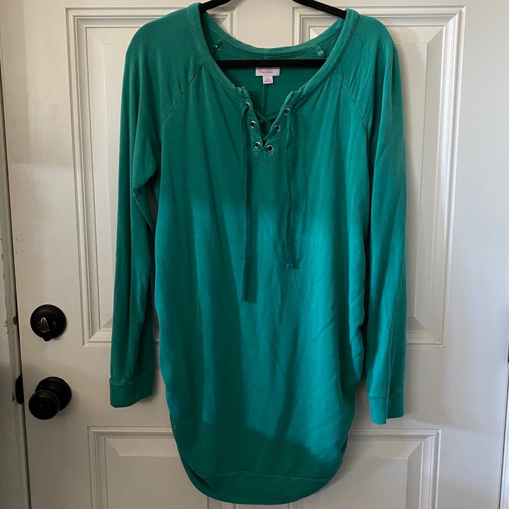 Teal Long Sleeve Maternity Top
